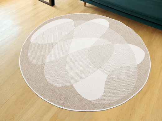 Okrągły Dwustronny Dywan Sznurkowy Brussels 205835/10820 Jute Beż Krem Koła Outdoor