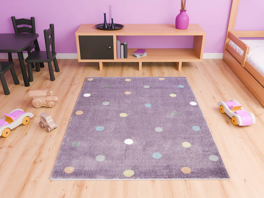 Wykładzina Dziecięca Lima C275A lila/rose Fiolet Kropki szerokość 4 m