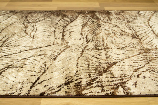 Chodnik Lapiso 400 cream/brown Brąz Beż Liście szerokość 100 cm