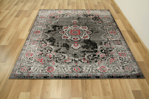 Dywan Victoria 7094A grey/d.grey Szary czerwony Ornament