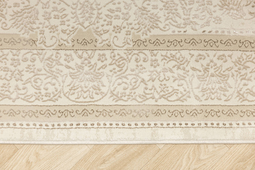 Lśniący Dywan Allora Plus F344A Ceam/Silver Krem Srebrny Kaszmir Ornament