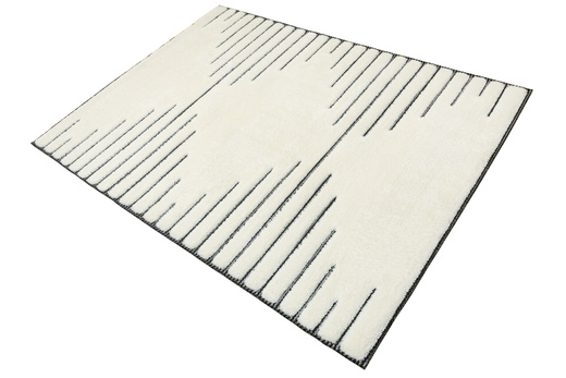 Dywan Shaggy Lula Soft IM43A Black/Bone Romby Krem Czarny Grafit