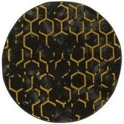 Okrągły Dywan Festival Gold 2296A black Plastry Miodu