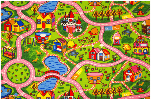 Dywan Dziecięcy Amazing Town Różowe Uliczki Droga Miasto