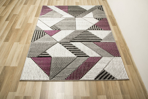 Dywan Amelia A632A grey/purple Szary Fiolet Linie Paski Kreski