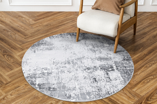 Okrągły Dywan Nantes NT041G Grey/Grey Szary Beton