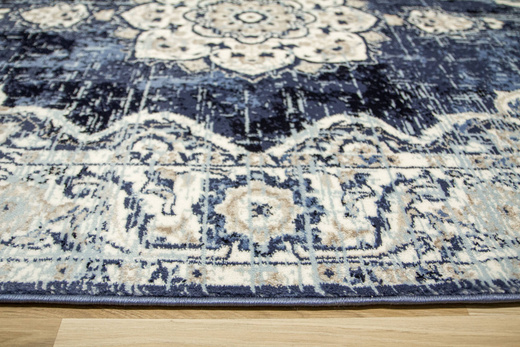 Owalny Dywan Victoria 7094A l.blue/cream owal Ornament Niebieski Krem