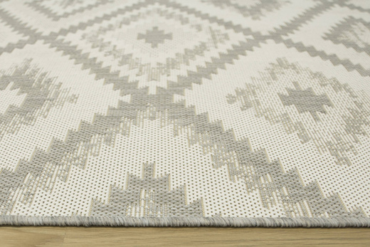 Dywan Sznurkowy Berg 28364/34 Aztec Romby Zygzaki Szary Krem