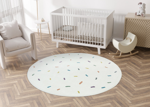 Okrągły Dywan Lima M039A cream/blue Krem Kreski