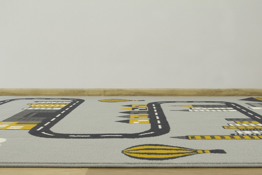 Dywan Kids 534433/89945 mouse/m Miodowy Szary Ulice Domki