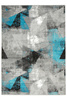 Dywan Victoria B885A d.grey/blue Trójkąty turkus Szary Przecierany