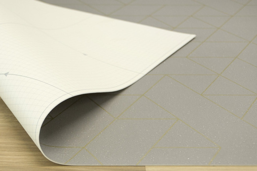 Wykładzina PCV Planet Jester 593 Jasne Szare Trójkąty Romby z Brokatem szerokość 1,5 m