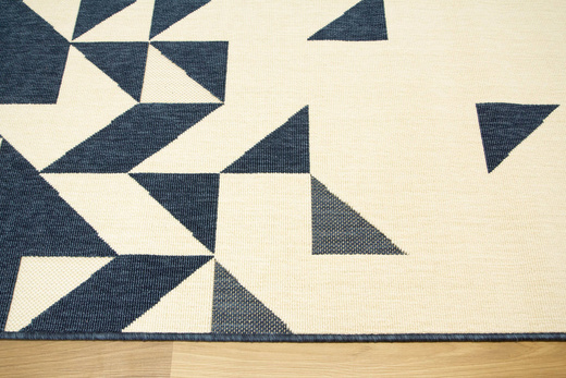 Dywan Sznurkowy Dwupoziomowy Vigo 20401/994 Granatowy Krem Trójkąty