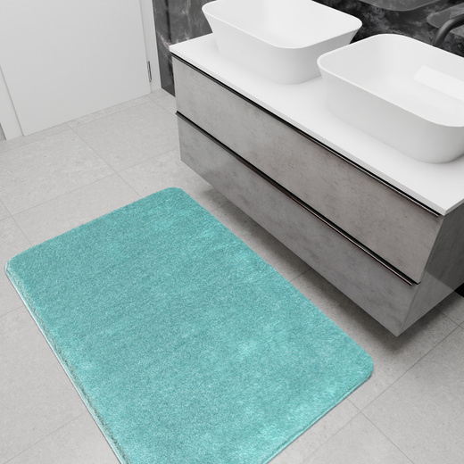 Dywanik Łazienkowy Antypoślizgowy Malmo Niebieski Turkus