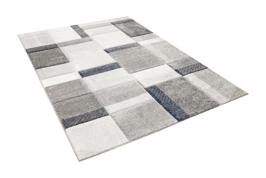 Dywan Kandy N411A l.grey/navy Szary Granatowy Geometria Fryz