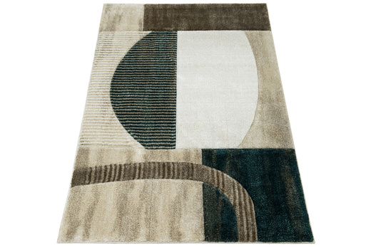 Dywan Kandy N372A l.beige/emeral Butelkowa zieleń Beż Fryz