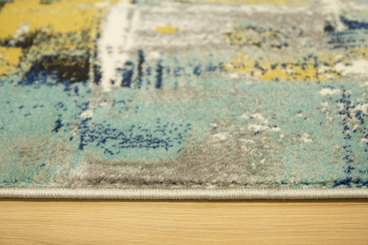 Chodnik Victoria 7657A l.grey/grey Abstrakcyjny Niebieski Żółty Szary szerokość 70 cm