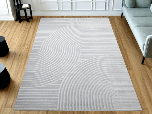 Dywan Nantes NT130G Grey/Grey Szary Pasy Geometria