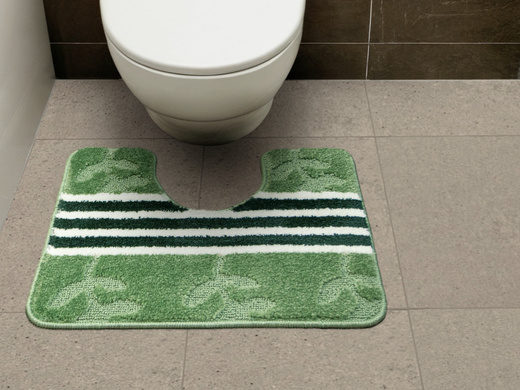 Komplet 2-częściowy Łazienkowy Natel Green Zielony Listki Paski