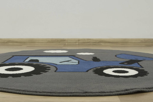 Okrągły Dywan Luna Kids 534457/94911 Niebieski Traktor