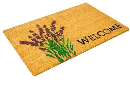 Antypoślizgowa Wycieraczka Kokosowa Kolor Welcome Lawenda