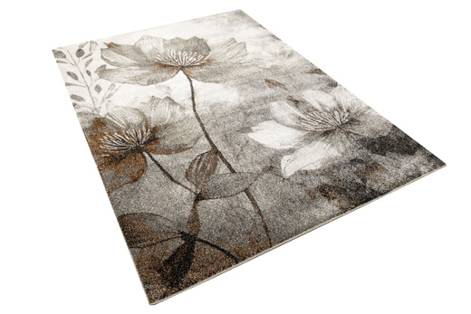 Dywan Ponte N879A l.grey/beige Brąz Szary Kwiaty