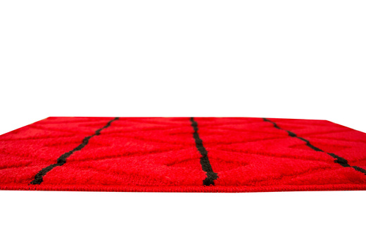 Dywanik Łazienkowy Palma Red Czerwony Czarny Romby