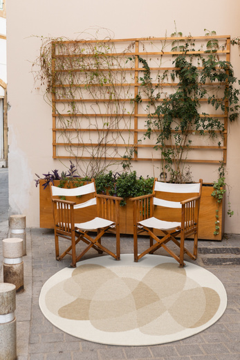 Okrągły Dwustronny Dywan Sznurkowy Brussels 205835/10820 Jute Beż Krem Koła Outdoor