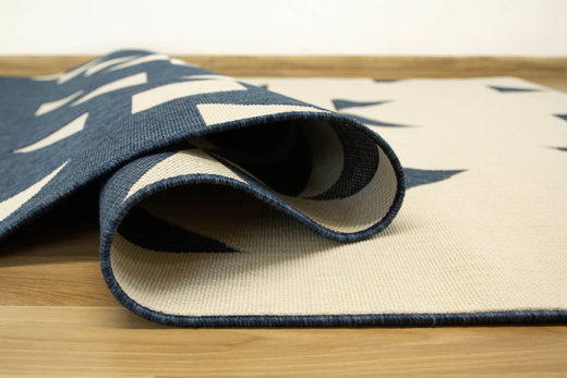 Dywan Sznurkowy Dwupoziomowy Vigo 20401/994 Granatowy Krem Trójkąty