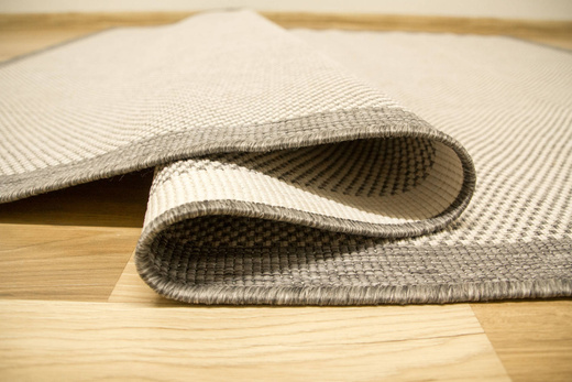 Dywan Dwustronny Sznurkowy Brussels 205014/10010 Silver Romby Kratka Outdoor