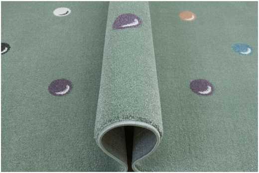 Dywan Dziecięcy C275b green/cream Zieleń Kropki Bańki