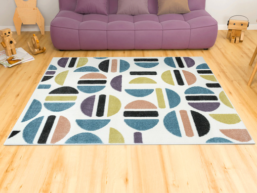Dywan Dziecięcy Lima M045A rose/blue Krem Fiolet Półkola