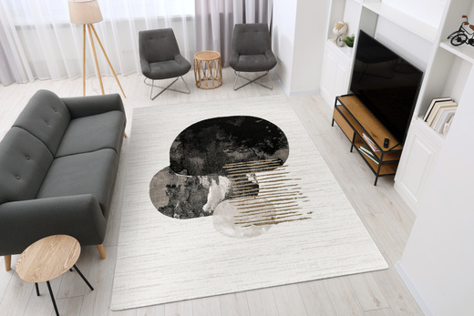 Dywan Kashmir KR107H Black/Vizon Czarny Złoty Abstrakcja