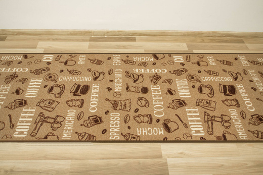 Antypoślizgowy Chodnik Coffee 04 Brąz Beż szerokość 100 cm