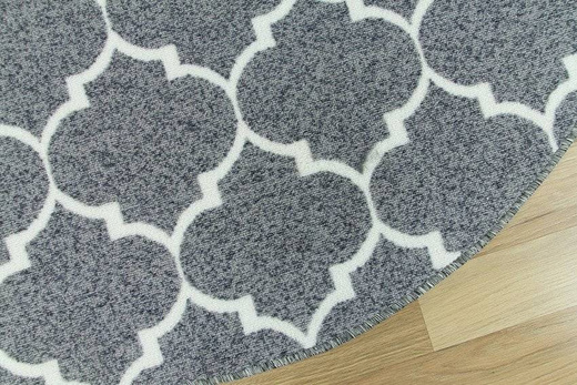 Dywan okrągły Clover 19 jasny szary koniczyna marokańska
