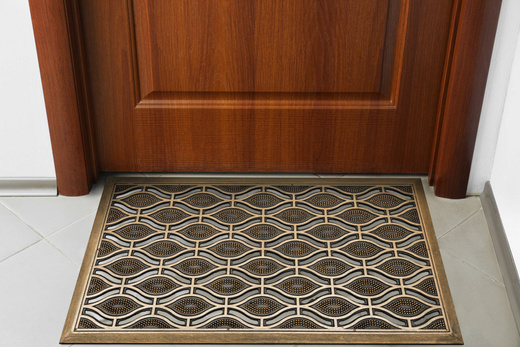 Wycieraczka gumowa M43 ażurowa złota w łezki