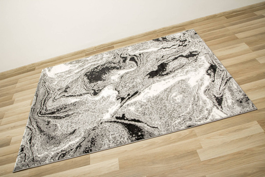 Lśniący Dywan Allora Plus E844A grey Szary Czarny Marmur Beton