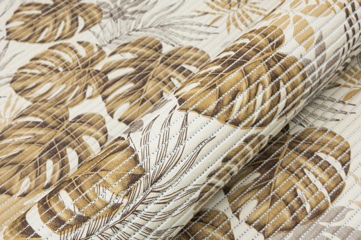 Mata Łazienkowa 265B Monstera Beż szerokość 130 cm