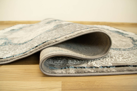 Lśniący Dywan Allora Plus 9435A grey/blue Ornament Szary Srebrny