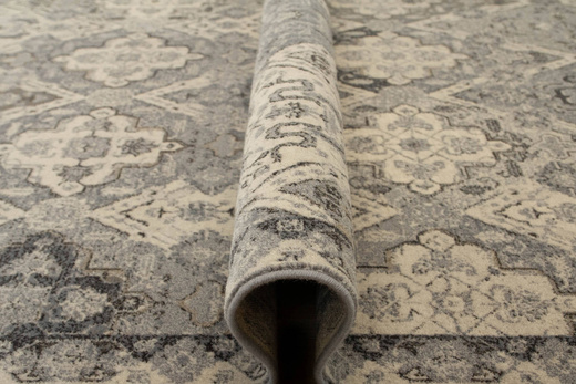 Wełniany Dywilan Moon Torino Silver Romby Ornament Szary Niebieski