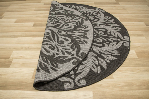 Okrągły Dwustronny Dywan Sznurkowy Brussels 205168/11010 Night Silver Ornament Outdoor