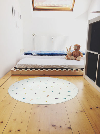 Okrągły Dywan Lima M039A cream/blue Krem Kreski