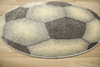 Okrągły Dywan Lima G758A l.grey/yellow Piłka Football Grafit Żółty Melanż