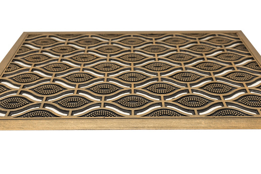 Wycieraczka gumowa M43 ażurowa złota w łezki