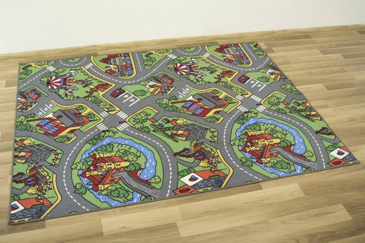Dywan O-rally Uliczki droga zamek budowa miasto na filcu