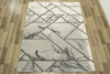 Dywan Diamond K4441S Geometryczny srebrne kreski marmur