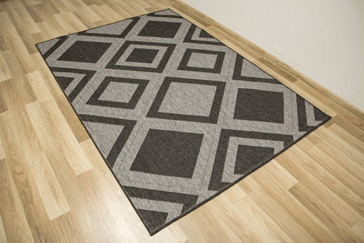 Dywan Dwustronny Sznurkowy Brussels 205386/11010 n.silver Antracyt Szary Romby Outdoor