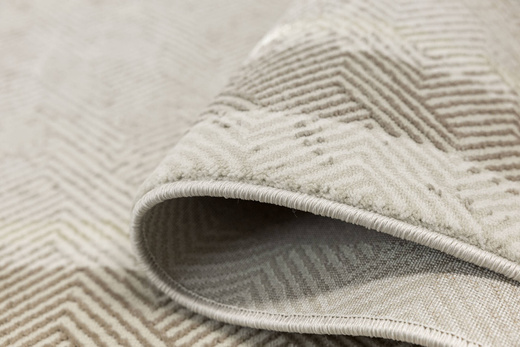 Lśniący Dywan Allora Plus D893A cream/d.beige Krem Złoty Jodełka Ramka