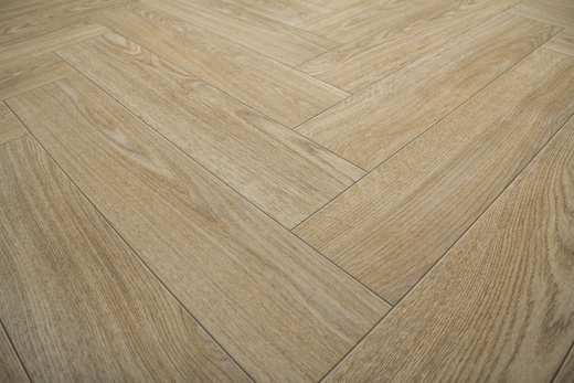 Wykładzina PCV Hightex Leyton 609M Jodełka Beż Brąz Matowa szerokość 4 m