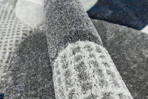 Dywan Kandy N390A N390A l.grey/navy Szary Granatowy Elipsy Fryz